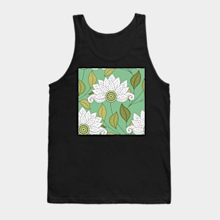 Doodle Pattern with Floral Motifs, Spring Vibes Tank Top